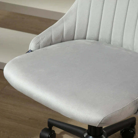 Sedia-da-Ufficio-in-Velluto-Grigio-con-Altezza-Regolabile,-Sedia-Ergonomica-Girevole-a-360°-e-Ruote,-50x58x77-87cm-JH1921-488GYHJ1