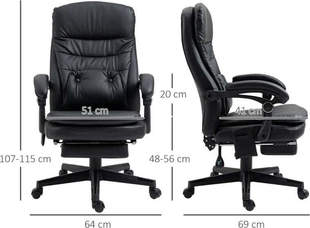 Sedia-da-Ufficio-Massaggiante-in-Similpelle-con-Presa-USB,-64x69x107-115cm,-Nero-CV5921-592BKCV5
