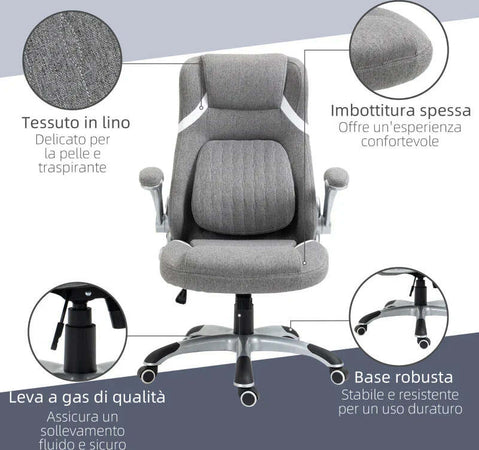Sedia-da-Ufficio-Reclinabile-in-Tessuto-Traspirante-e-Acciaio-con-Altezza-Regolabile,-68x76x109-117-cm-ED4921-624V00GYED4