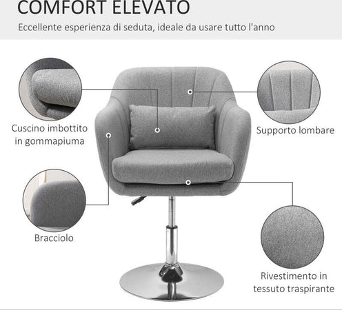 Sedia-Girevole-a-360°-ad-Altezza-Regolabile,-con-Cuscino-,-Supporto-Lombare-e-Bracciolo,-60x60x79-91-cm,-Grigio-poltrona-poltroncina-salotto-soggiorno-camera-ufficio-studio-F833-757A