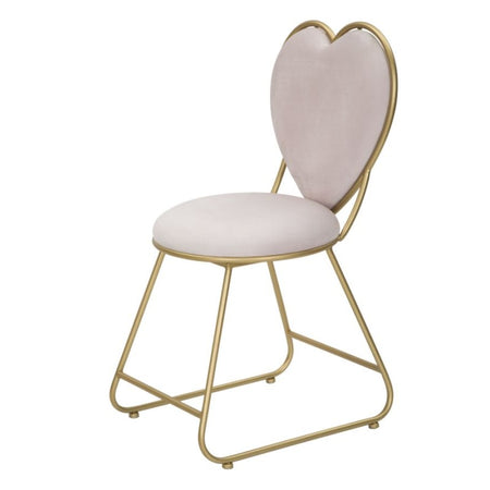 Sedia "Heart" in tessuto gambe in metallo color oro per interni