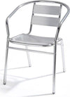 Sedia in alluminio impilabile con braccioli da bar e giardino Giardino e giardinaggio/Arredamento da giardino e accessori/Sedie/Sedie per tavolo da giardino Decor Space - Altamura, Commerciovirtuoso.it