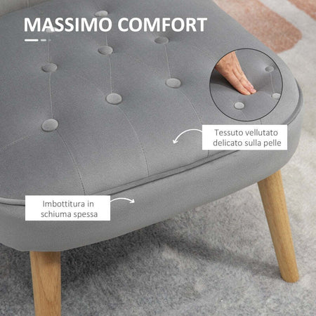 Sedia-Moderna-per-Soggiorno-e-Sala-da-Pranzo-con-Seduta-Imbottita-e-Tessuto-Vellutato,-60x66x79-cm,-Grigia-poltrona-poltroncina-salotto-camera-ufficio-studio-F839-618V00GYA