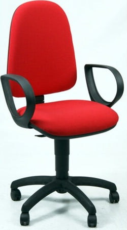 Sedia operativa Jusb - con ruote e braccioli - rosso - Unisit Casa e cucina/Arredamento/Studio/Sedie e Sgabelli/Sedie da scrivania Eurocartuccia - Pavullo, Commerciovirtuoso.it