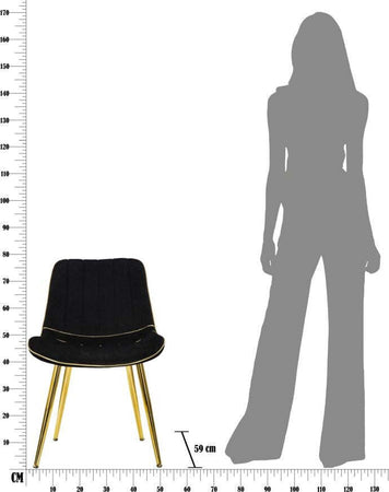 Sedia-Paris-Nera/Gold-Set-2-Pz-Cm-51X59X79
