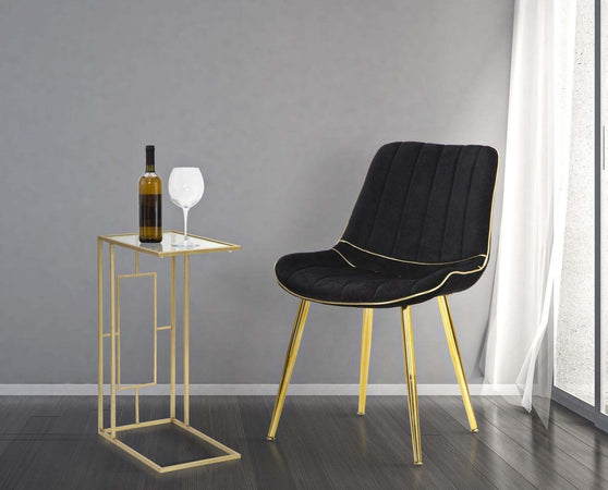 Sedia-Paris-Nera/Gold-Set-2-Pz-Cm-51X59X79