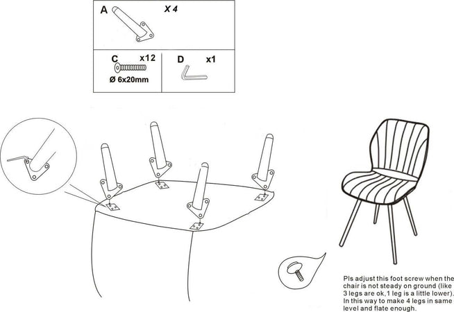 Sedia-Paris-Space-Crema-/Gold-Set-2-Pz-Cm-46X58X77