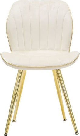 Sedia-Paris-Space-Crema-/Gold-Set-2-Pz-Cm-46X58X77