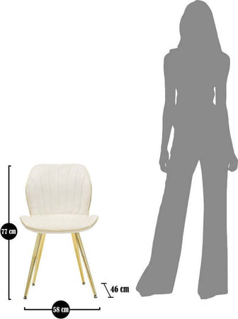 Sedia-Paris-Space-Crema-/Gold-Set-2-Pz-Cm-46X58X77