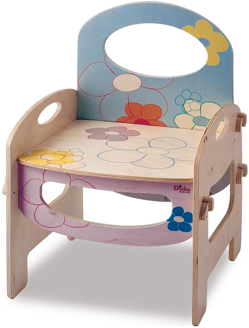 Sedia Per Bambino - Fiori Per Cameretta In Legno