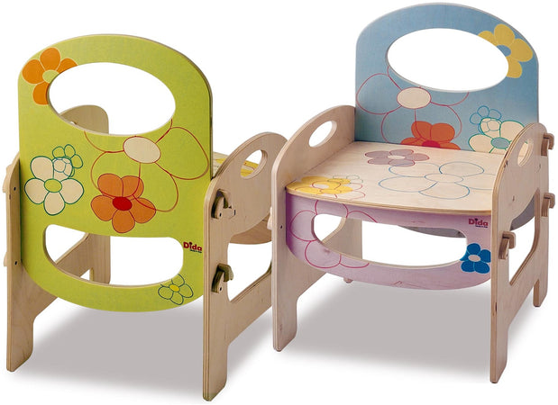 Sedia Per Bambino - Fiori Per Cameretta In Legno