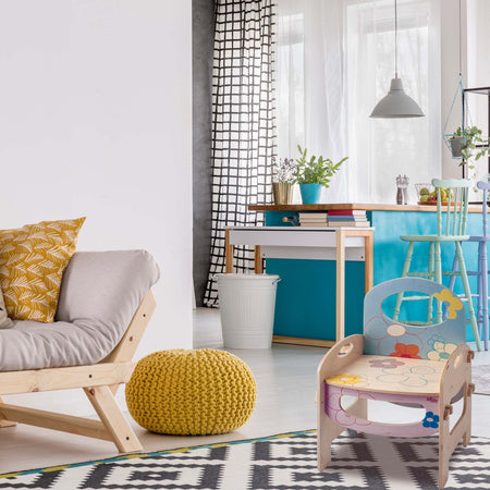 Sedia Per Bambino - Fiori Per Cameretta In Legno