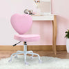 Sedia-per-Scrivania-a-Forma-di-Cuore-con-5-Rotelle-e-Altezza-Regolabile-in-Tessuto-Rosa,-40x50x79-89cm-JH5833-942JH5
