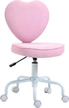 Sedia-per-Scrivania-a-Forma-di-Cuore-con-5-Rotelle-e-Altezza-Regolabile-in-Tessuto-Rosa,-40x50x79-89cm-JH5833-942JH5