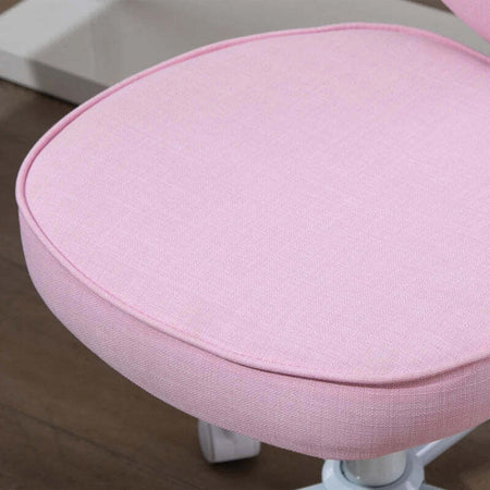 Sedia-per-Scrivania-a-Forma-di-Cuore-con-5-Rotelle-e-Altezza-Regolabile-in-Tessuto-Rosa,-40x50x79-89cm-JH5833-942JH5