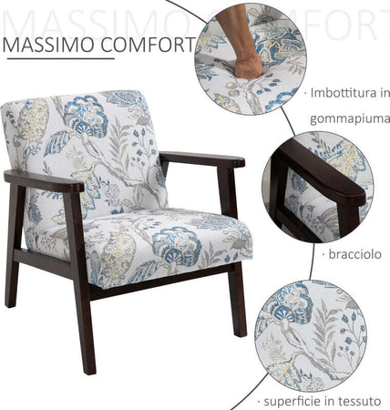 Sedia-per-Soggiorno-Poltroncina-Imbottita-con-Braccioli-in-Legno-e-Tessuto-Traspirante-per-Casa-e-Ufficio,-a-Fiori,-68.5x78.5x75cm-poltrona-soggiorno-salotto-camera-studio-F835-288A