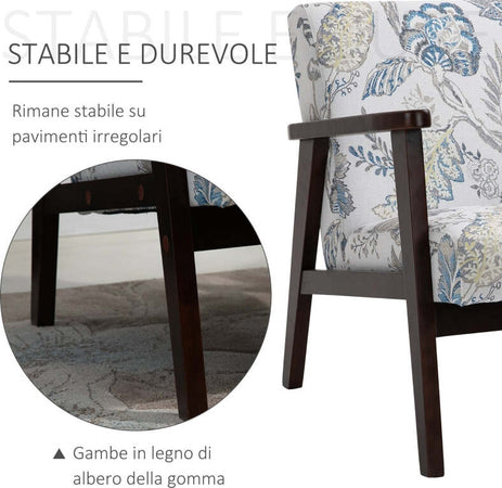 Sedia-per-Soggiorno-Poltroncina-Imbottita-con-Braccioli-in-Legno-e-Tessuto-Traspirante-per-Casa-e-Ufficio,-a-Fiori,-68.5x78.5x75cm-poltrona-soggiorno-salotto-camera-studio-F835-288A