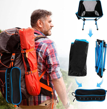 Sedia Pieghevole Da Campeggio Con Borsa Portatile Spiaggia Pesca Picnic Giardino Articoli da Giardino > Arredo giardino > Prodotti Da Esterno Trade Shop italia - Napoli, Commerciovirtuoso.it