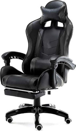 Sedia Poltrona Gaming Ufficio Casa In Ecopelle Cuscino Lombare Poggiatesta Piedi Nero Casa, arredamento e bricolage > Arredamento > Sedie Trade Shop italia - Napoli, Commerciovirtuoso.it