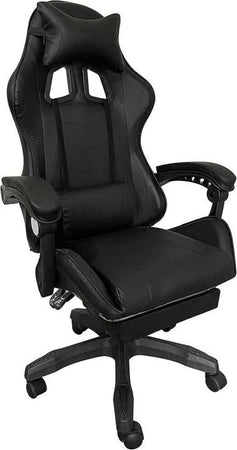 Sedia Poltrona Gaming Ufficio Casa In Ecopelle Cuscino Lombare Poggiatesta Piedi Nero Casa, arredamento e bricolage > Arredamento > Sedie Trade Shop italia - Napoli, Commerciovirtuoso.it