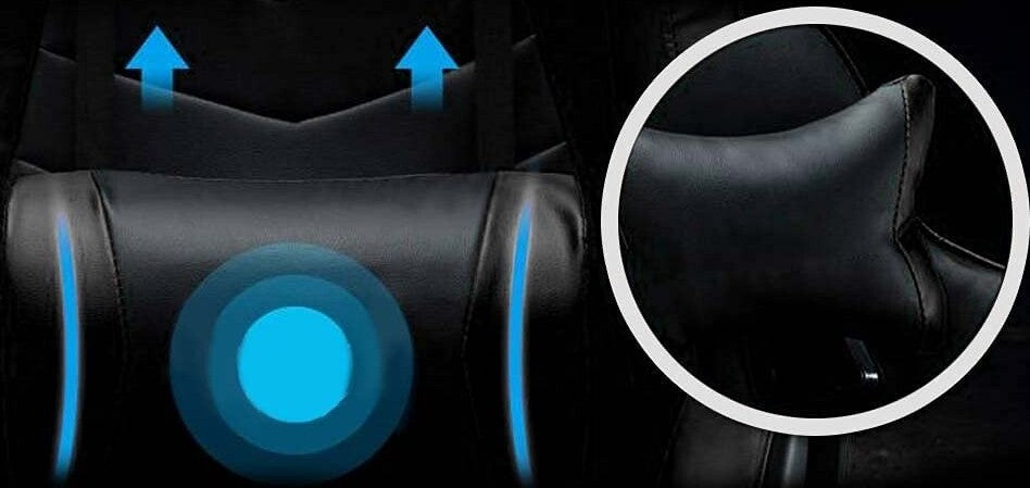 Sedia Poltrona Gaming Ufficio Casa In Ecopelle Cuscino Lombare Poggiatesta Piedi Nero Casa, arredamento e bricolage > Arredamento > Sedie Trade Shop italia - Napoli, Commerciovirtuoso.it