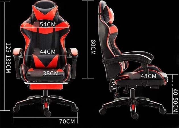 Sedia Poltrona Gaming Ufficio Casa In Ecopelle Cuscino Lombare Poggiatesta Piedi Rossa Casa, arredamento e bricolage > Arredamento > Sedie Trade Shop italia - Napoli, Commerciovirtuoso.it