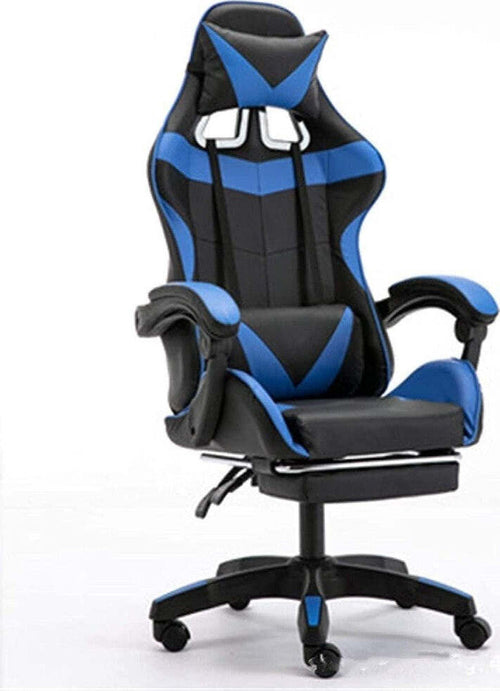 Sedia Poltrona Ufficio Casa Ecopelle Cuscino Lombare Poggiatesta Piedi Blu Nero Casa, arredamento e bricolage > Arredamento > Sedie Trade Shop italia - Napoli, Commerciovirtuoso.it