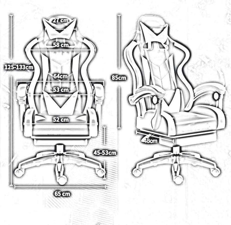 Sedia Poltrona Ufficio Casa In Ecopelle Cuscino Lombare Poggiatesta Piedi Blu Bianco Casa, arredamento e bricolage > Arredamento > Sedie Trade Shop italia - Napoli, Commerciovirtuoso.it