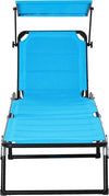 Sedia-Sdraio-da-Esterno-Pieghevole-con-Tettuccio-e-Rivestimento-Imbottito-in-Gommapiuma,-Lettino-Prendisole-da-Giardino-con-Schienale-Regolabile-66x164x81cm-Blu-84B-591BU