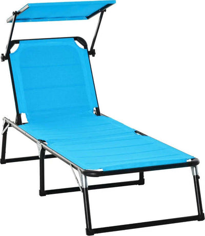 Sedia-Sdraio-da-Esterno-Pieghevole-con-Tettuccio-e-Rivestimento-Imbottito-in-Gommapiuma,-Lettino-Prendisole-da-Giardino-con-Schienale-Regolabile-66x164x81cm-Blu-84B-591BU