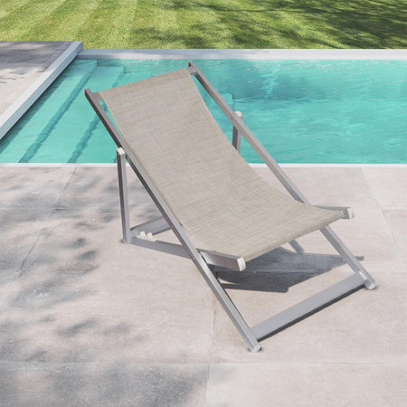 Sedia a sdraio "Jesolo" in alluminio e texilene per piscina e giardino regolabile in 4 posizioni