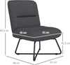 sedia-soggiorno-salotto-ufficio-studio-Poltrona-Moderna-con-Base-in-Acciaio-e-Rivestimento-in-Tessuto,-61x68x83.5cm,-Grigio-Scuro-F