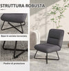 sedia-soggiorno-salotto-ufficio-studio-Poltrona-Moderna-con-Base-in-Acciaio-e-Rivestimento-in-Tessuto,-61x68x83.5cm,-Grigio-Scuro-F