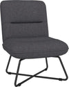 sedia-soggiorno-salotto-ufficio-studio-Poltrona-Moderna-con-Base-in-Acciaio-e-Rivestimento-in-Tessuto,-61x68x83.5cm,-Grigio-Scuro-F