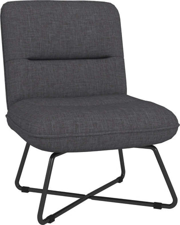 sedia-soggiorno-salotto-ufficio-studio-Poltrona-Moderna-con-Base-in-Acciaio-e-Rivestimento-in-Tessuto,-61x68x83.5cm,-Grigio-Scuro-F