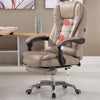 Sedia-Ufficio-Girevole-Da-Gioco-Poggiapiedi-Scrivania-Reclinabile-In-Pelle-Beige