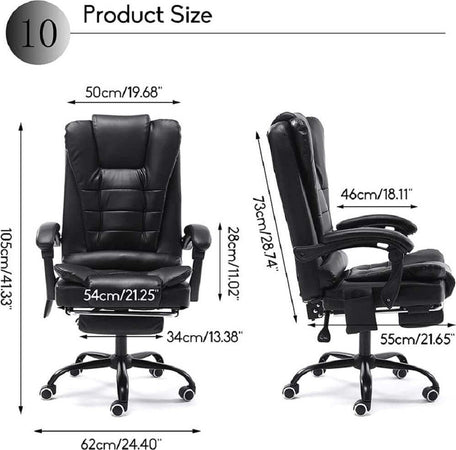 Sedia Ufficio Girevole Gioco Poggiapiedi Scrivania Reclinabile In Pelle Bianca Casa e cucina/Arredamento/Studio/Sedie e Sgabelli/Sedie da scrivania Trade Shop italia - Napoli, Commerciovirtuoso.it