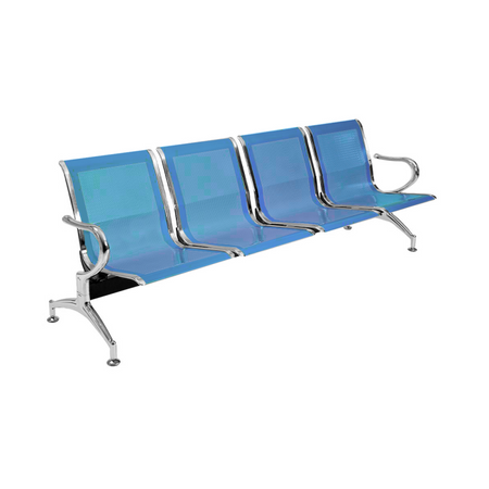 Panca per sala attesa aspetto studio medico o professionale a 4 posti - colore blu