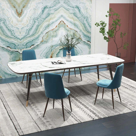 Sedie-da-Cucina-Imbottite,-Set-4-Pezzi-in-Poliestere-e-Acciaio,-47x55x86-cm,-Blu-DR6835-922V00DBDR6