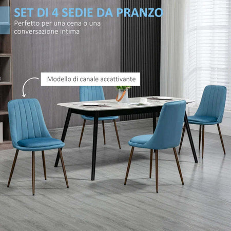 Sedie-da-Cucina-Imbottite,-Set-4-Pezzi-in-Poliestere-e-Acciaio,-47x55x86-cm,-Blu-DR6835-922V00DBDR6