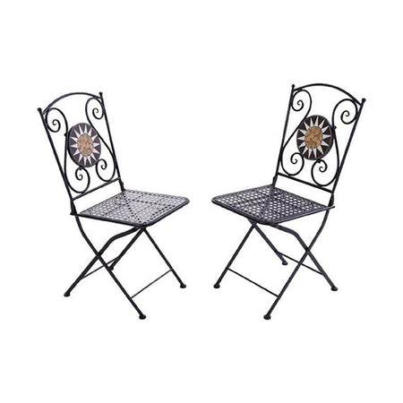 Sedie pieghevoli "Classic" in acciaio verniciato per giardino e veranda confezione da 2 pezzi