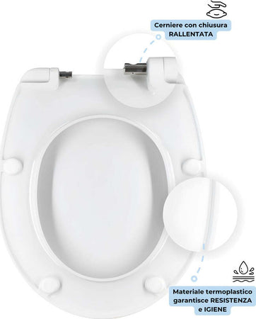 Sedile-Bianco-Lucido-Termoplastico-per-Serie-DARK-con-Chiusura-Rallentata-Frizionata
