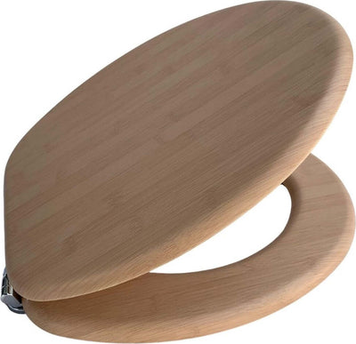 Sedile Copriwater Tavoletta Universale Linea Bamboo Mdf Legno Cerniere Metallo Fai da te/Attrezzature per cucine e bagni/Attrezzature per bagni/Vasi WC Ogomondo - Martina Franca, Commerciovirtuoso.it