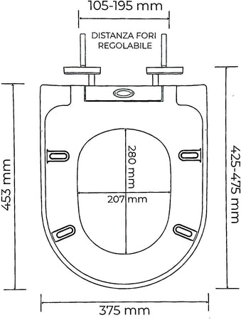 Sedile wc avvolgente soft close sganciabile