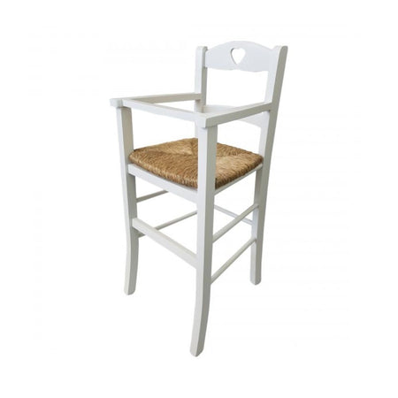 Sediolone bimbo 708 legno bianco e seduta paglia