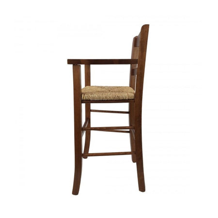 Sediolone bimbo 708 legno noce e seduta paglia