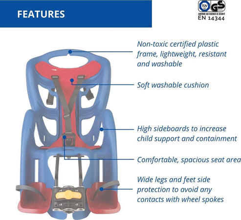 Seggiolino bici Bellelli posteriore Pepe blu S00001 Sport e tempo libero/Attività ricreative all'aperto/Ciclismo/Accessori/Seggiolini per bambini Scontolo.net - Potenza, Commerciovirtuoso.it