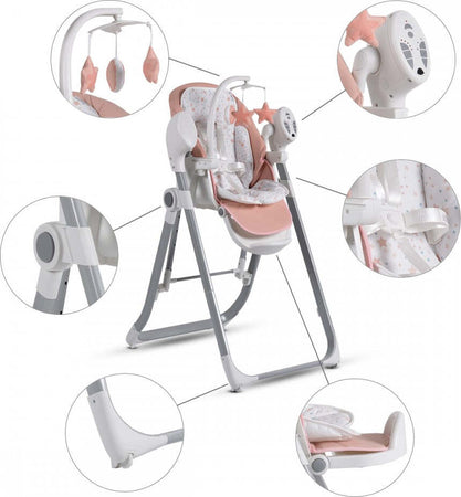 Seggiolone 2 in 1 Pudding Cangaroo-Rosa Prima infanzia/Allattamento e pappa/Seggioloni sedili e accessori/Seggioloni La Casa Del Bebè - Napoli, Commerciovirtuoso.it