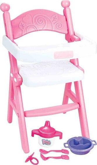 Seggiolone-Pappa-Per-Bambole-Sedia-Bambolotti-Con-Vassoio-E-Accessori-Gioco