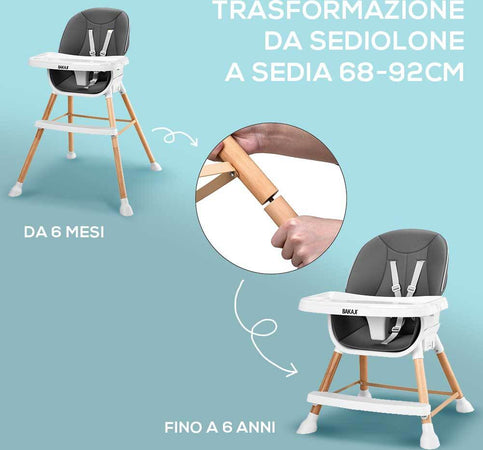 Seggiolone-Sediolone-Pappa-Bambino-Neonato-Altezza-Regolabile-Poltrona-Gioco